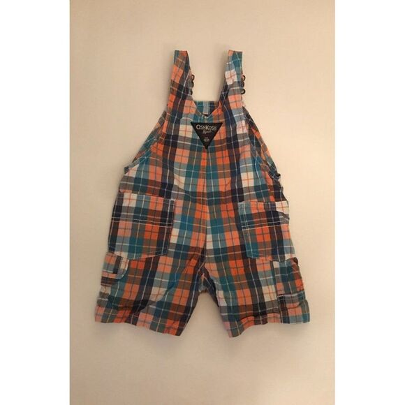 Vtg OshKosh Overalls colorful plaid boys size 12 months - Picture 6 of 9